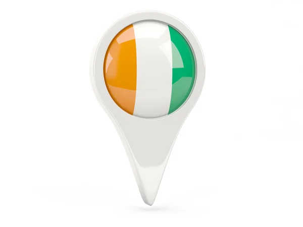 Icona della bandiera rotonda di cote d Ivoire — Foto Stock