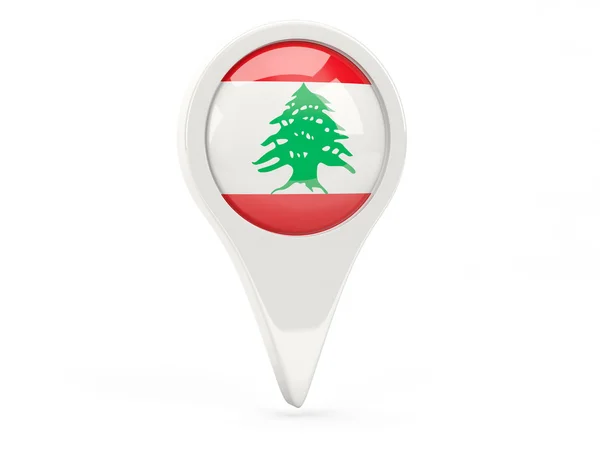 Icône drapeau rond du libanon — Photo