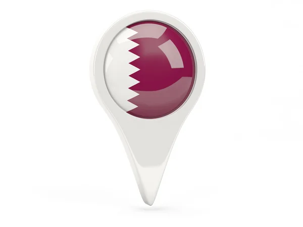Ícone de bandeira redonda do qatar — Fotografia de Stock