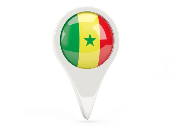 Runda flaggikonen Senegal — Stockfoto