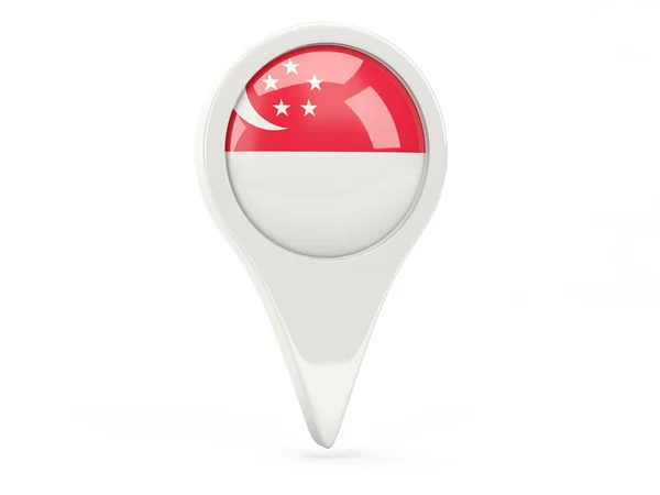 Ícone de bandeira redonda de singapore — Fotografia de Stock