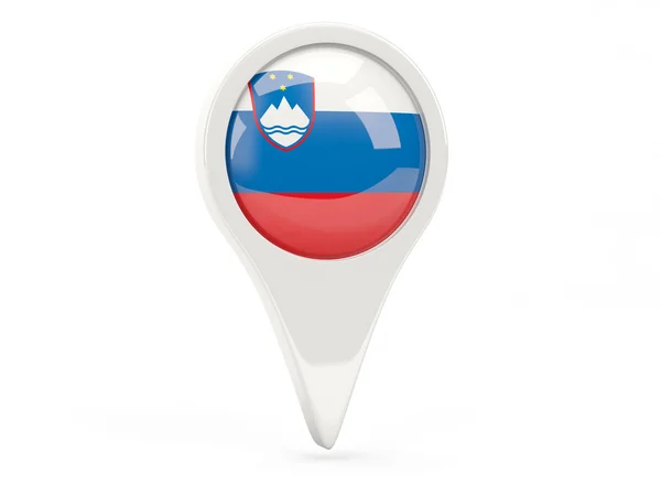 スロベニアの丸いフラグ アイコン — ストック写真