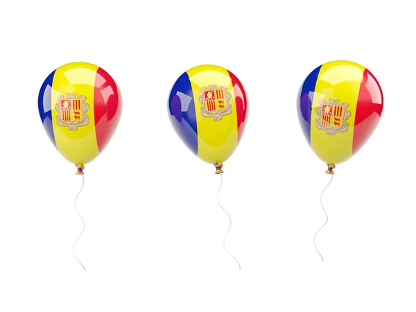 Air ballonger med flagga i andorra — Stockfoto