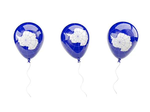 气球与南极洲的旗帜 — 图库照片