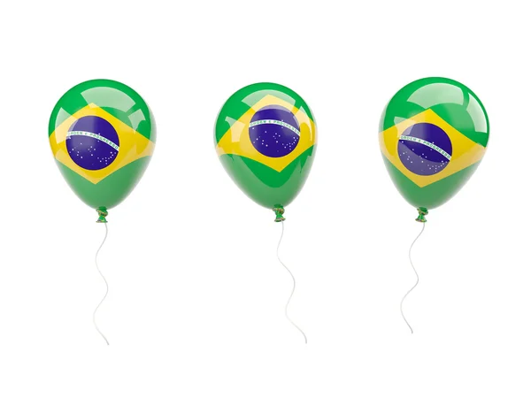Balões de ar com bandeira do brasil — Fotografia de Stock