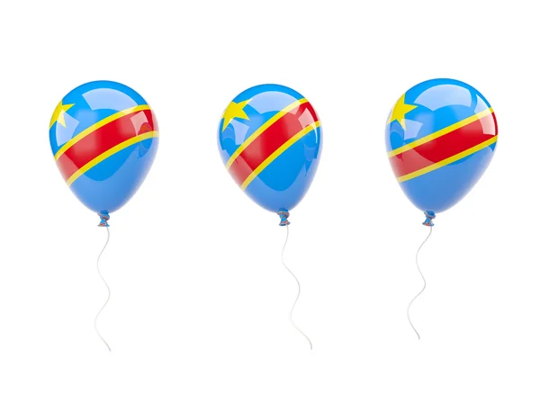Ballons aériens avec drapeau de la république démocratique du congo — Photo