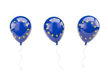 Hava balonları ile Avrupa Birliği bayrağı