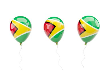 Hava balonları ile guyana Cumhuriyeti bayrağı