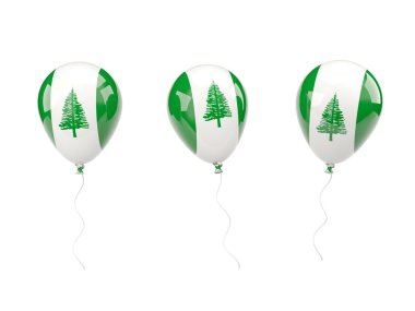 Norfolk Adası bayrağı ile Hava balonlar