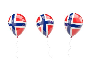 Norveç bayrağı ile Hava balonlar