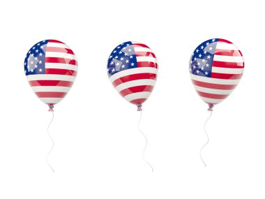 Amerika Birleşik Devletleri bayrağı ile Hava balonlar