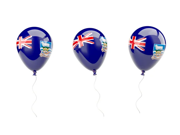 Lucht ballonnen met vlag van de Falklandeilanden — Stockfoto