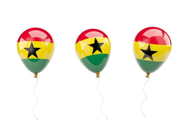 Ballons à air avec drapeau de ghana — Photo