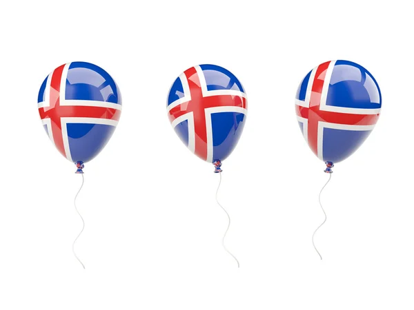 Air balloons with flag of iceland — Stock Photo, Image