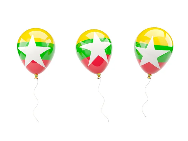 Air balloons with flag of myanmar — Stock Photo, Image