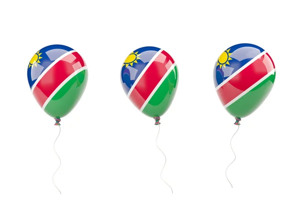 Ballons à air avec drapeau de la namibie — Photo