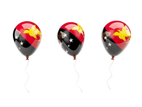 Air balloons with flag of papua new guinea — Stock Photo, Image