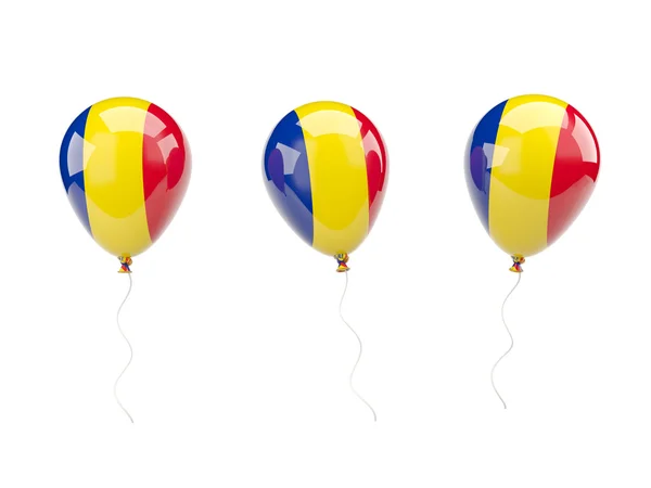 Αέρα μπαλόνια με τη σημαία της Ρουμανίας — Φωτογραφία Αρχείου