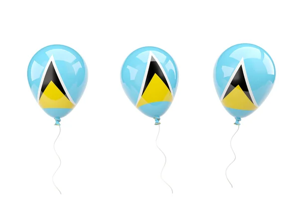 Air ballonger med flagga saint lucia — Stockfoto