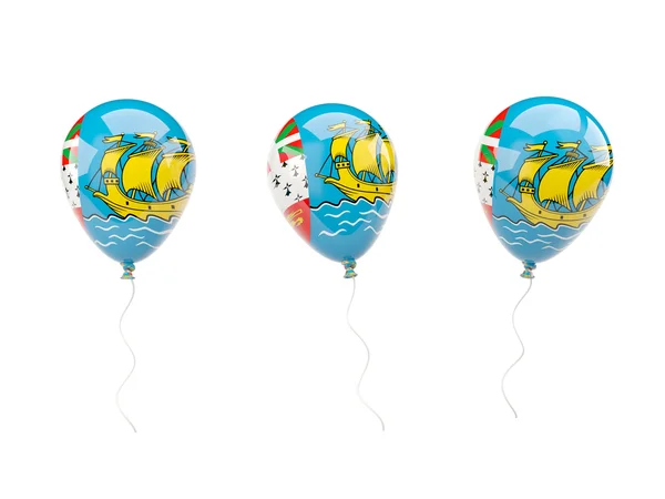 Air ballonger med flagga saint pierre — Stockfoto