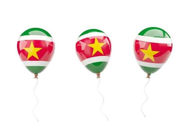 Lucht ballonnen met vlag van suriname — Stockfoto