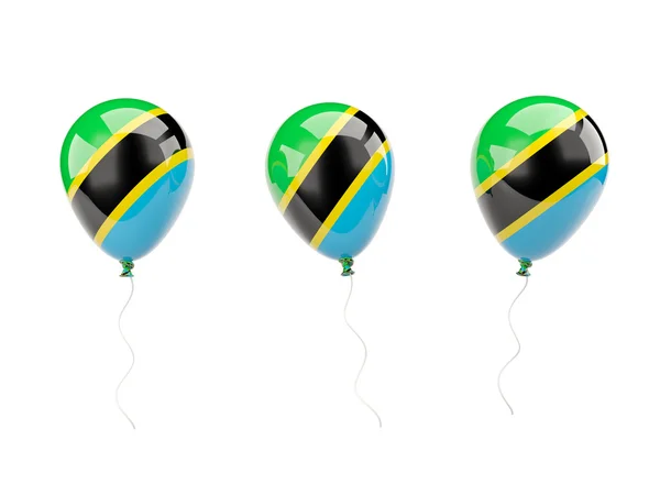 Lucht ballonnen met vlag van tanzania — Stockfoto