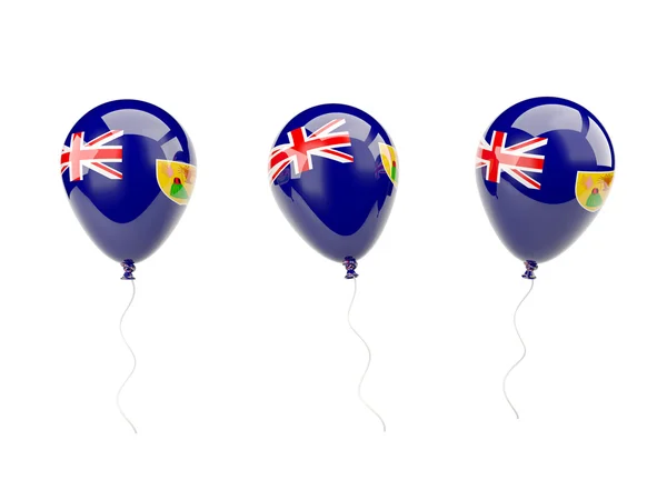 Balões de ar com bandeira de ilhas caicos — Fotografia de Stock