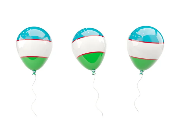 Lucht ballonnen met vlag van Oezbekistan — Stockfoto