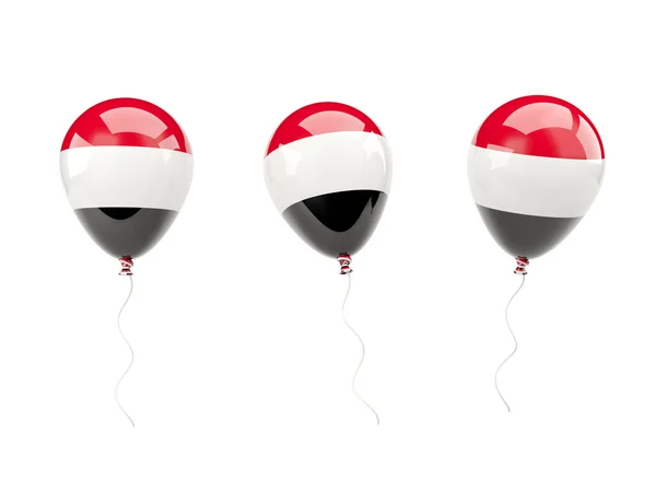 Air balloons with flag of yemen — Stock Photo, Image