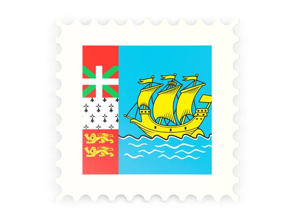 Postage stamp pictogram van saint pierre en miquelon — Stockfoto