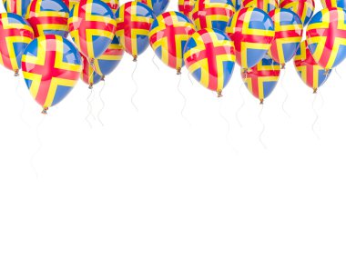 Aland Adaları bayrağı ile balon çerçeve