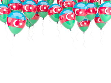 Azerbaycan bayrağı ile balon çerçeve
