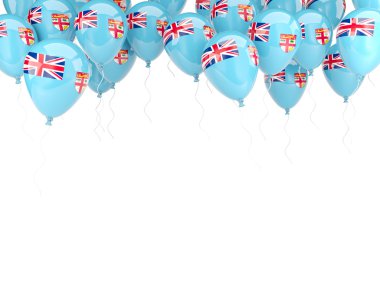 Fiji bayrağı ile balon çerçeve