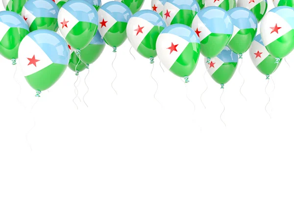 Moldura de balão com bandeira de djibouti — Fotografia de Stock