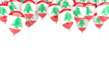 Lübnan bayrağı ile balon çerçeve