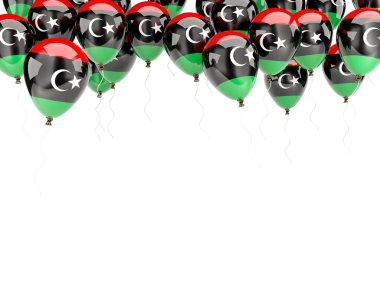 Balon çerçeve ile libya bayrağı