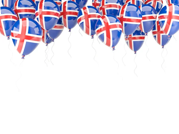 Balloon frame with flag of iceland — Stock Photo, Image