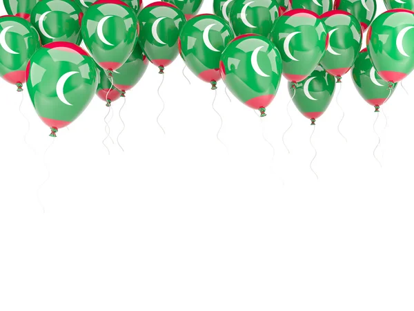 Marco de globo con bandera de maldivas — Foto de Stock