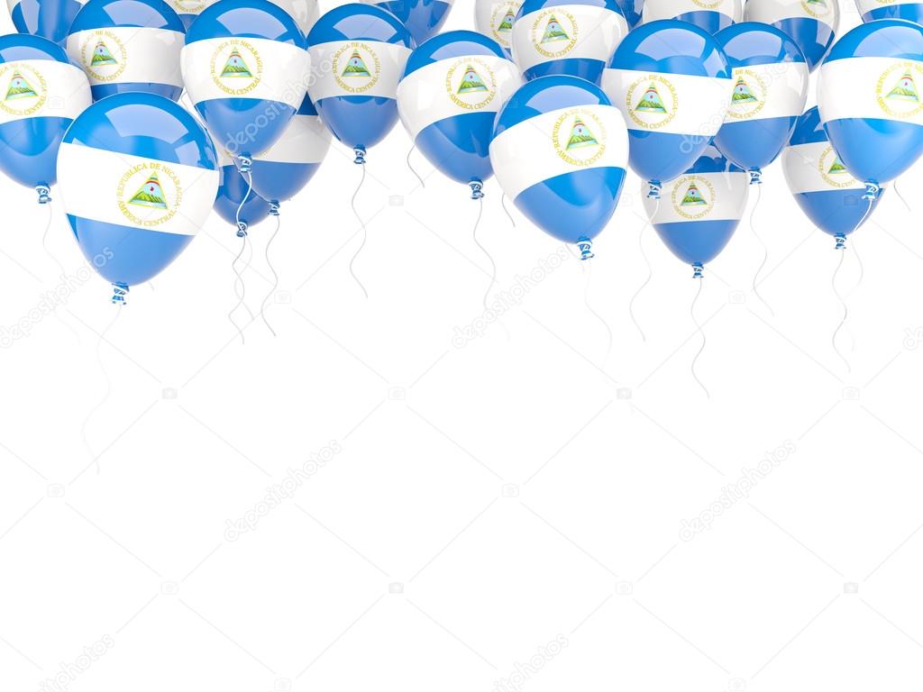 Balloon frame with flag of nicaragua