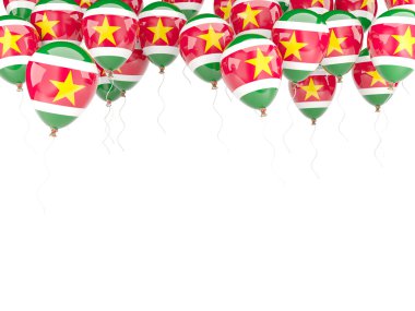 Surinam bayrağı ile balon çerçeve