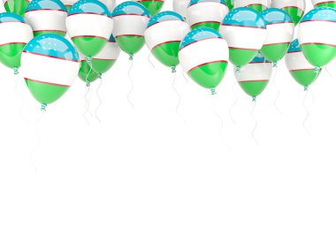 Balon çerçeve ile Özbekistan bayrağı
