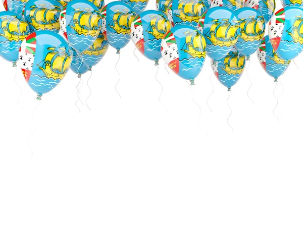 Moldura de balão com bandeira de santo pierre e miquelon — Fotografia de Stock