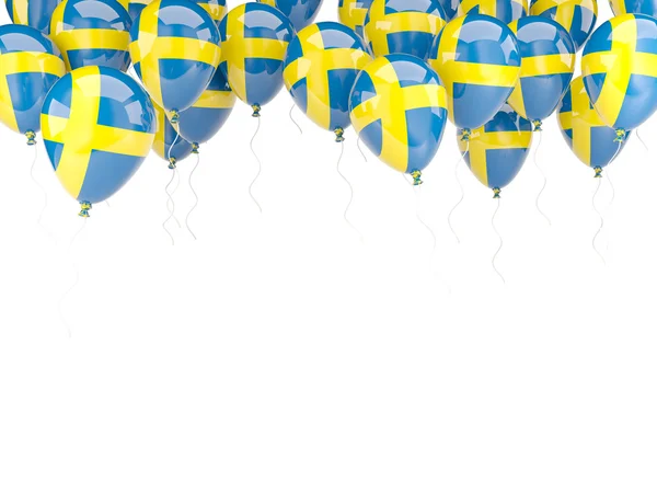 Moldura de balão com bandeira da Suécia — Fotografia de Stock
