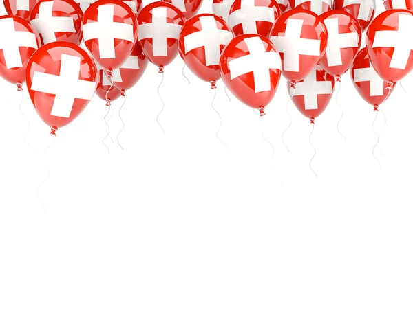 Balon ramki z flaga Szwajcarii — Zdjęcie stockowe