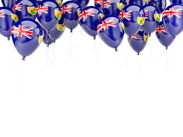 Ballon frame met vlag van turks-en Caicoseilanden — Stockfoto