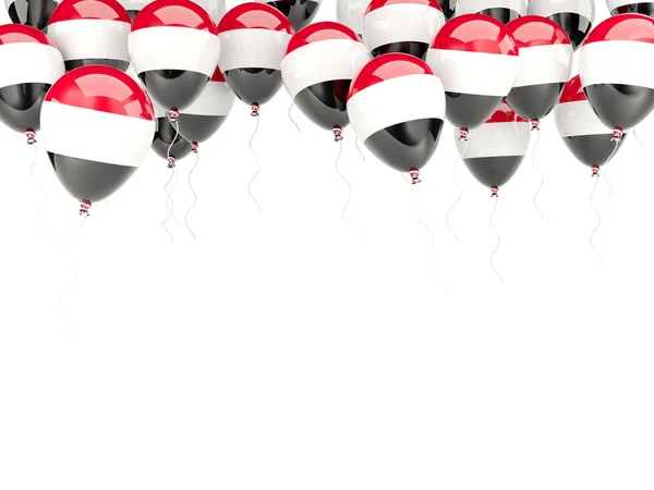 Balon çerçeve ile yemen bayrağı — Stok fotoğraf