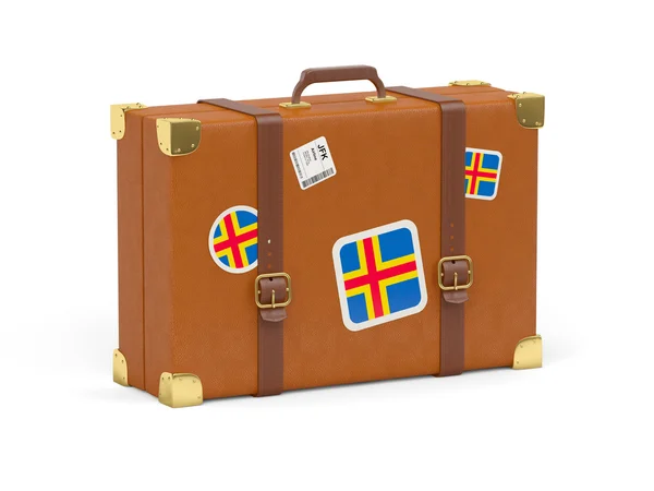 Suitcase with flag of aland islands — Stock Photo, Image