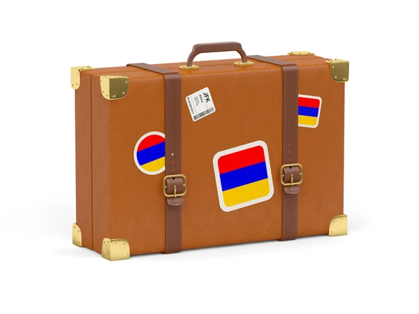 Suitcase with flag of armenia — Stock Photo, Image