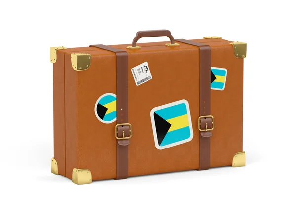 Koffer mit Fahne von Bahamas — Stockfoto
