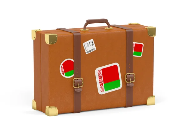 Suitcase with flag of belarus — Stock Photo, Image